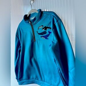 Whale Print Quarter Zip